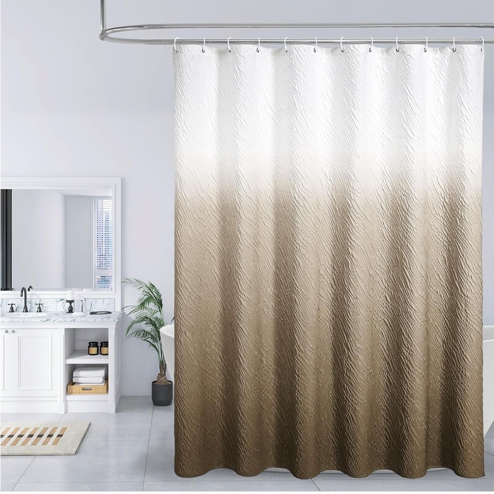 Brown ombré shower curtain, NEW